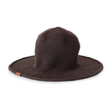 Packable Sun Hats for Women in Brown Cotton Color. Flexible Wire brim. Stretchy crochet cotton fiber that fits all sizes. Sun Protection brim with medium brim size. Beach and Garden Ready.