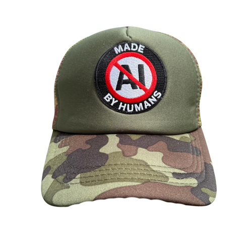 Anti AI Made by Humans Trucker Cap