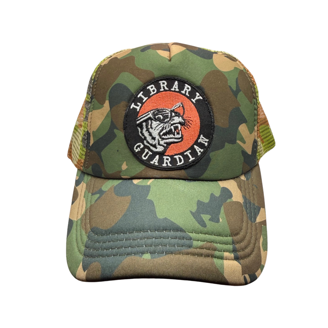 North Ferry Hats Troubled Birds Baseball Cap Collection for Earth Day featuring Library Guardian Patch and artwork by Mincing Mockingbird. Support a womanowned small business in Ithaca NY for Earth Day Womens History Month and Spring Hat Shpping