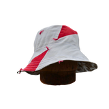 Sewing Bucket Hats in February for a sustainable hat company, available in spring reversible waterproof bucket hats and PACKABLE Sun hats made in the finger lakes