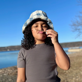 Reversible Plaid Bucket Hats in Kid Sizes Adult Sizes Packable Sun Hats and Spring SUstainable Fashion Eco Fashion Earth Day 