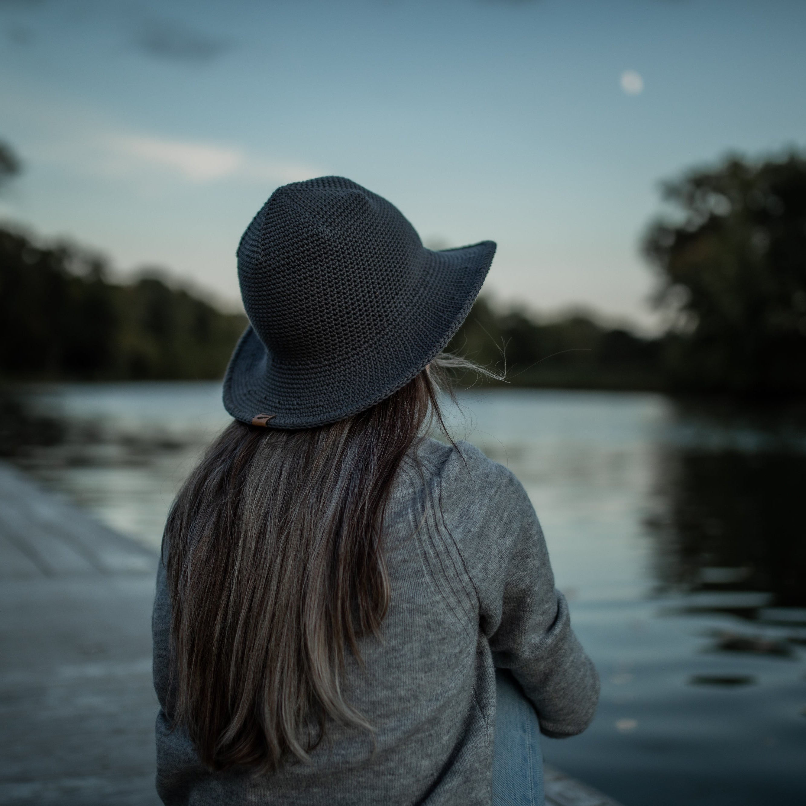 Brim Hat view from back, A North Ferry Packable Sun hat that is all seasonal, comfortable, soft and packable Summer hat