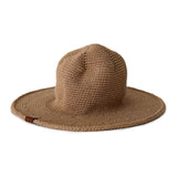 Dye-Free Packable Sun Hat for Women and Kid Sizes. Natural organic cotton hat that is crocheted to be stretchy and fit all sizes.  The lighweight crochet hat can be worn in all-seasons. A Flexible wire brim will fold and pack easily in any size bag. Light Natural Tan Cotton color
