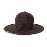 Packable Sun Hats for Women in Brown Cotton Color. Flexible Wire brim. Stretchy crochet cotton fiber that fits all sizes. Sun Protection brim with medium brim size. Beach and Garden Ready. 
